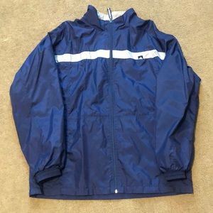 Blue wind breaker zip up